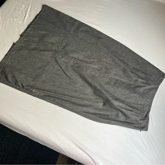 DIANE VON FURSTENBERG grey chambray denim cotton midi skirt